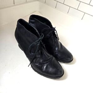 Franco Sarto Leather Wedge Bootie